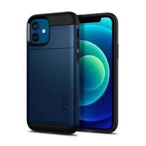 Чехол с отделением для карт Spigen Slim Armor CS Navy Blue для iPhone 12 | 12 Pro ACS02297 - Фото 1