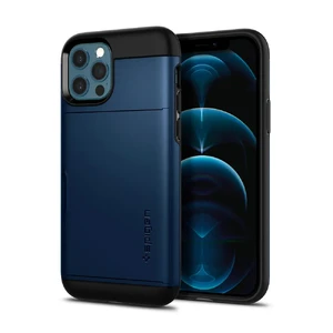 Чехол с отделением для карт Spigen Slim Armor CS Navy Blue для iPhone 12 | 12 Pro - Фото 2