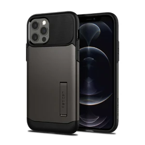 Защитный чехол-подставка Spigen Slim Armor Genmetal для iPhone 12 | 12 Pro - Фото 2