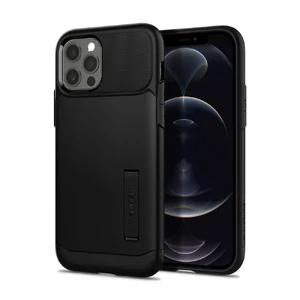 Захисний чохол-підставка Spigen Slim Armor Black для iPhone 12 | 12 Pro - Фото 2