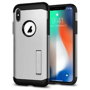 Чохол Spigen Slim Armor Satin Silver для iPhone X | XS - Фото 2