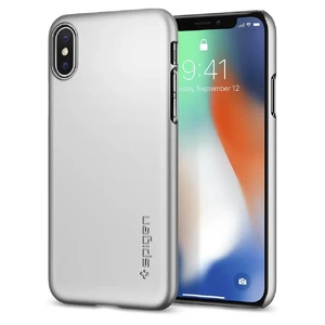 Чехол Spigen Thin Fit Satin Silver для iPhone X | XS - Фото 2