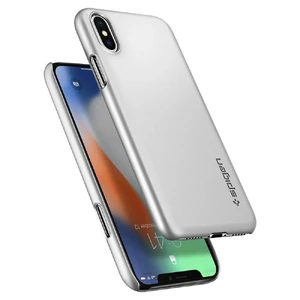 Чехол Spigen Thin Fit Satin Silver для iPhone X | XS - Фото 5