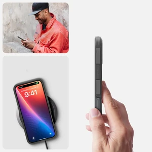 Прозорий чохол Spigen Tough Armor Mag для iPhone 16, приємно димчастий - Фото 13