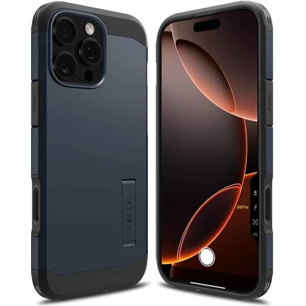 Синій чохол з захистом кнопок Spigen Tough Armor T Mag для iPhone 16 Pro Max у Рівному