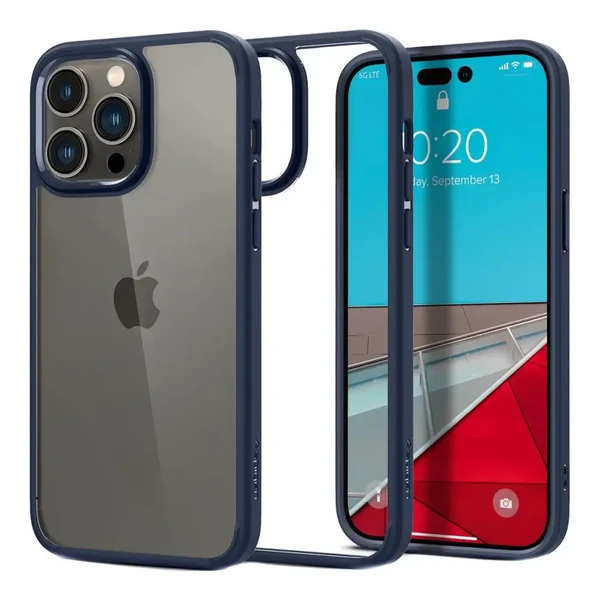 Прозорий силіконовий чохол Spigen Ultra Hybrid Navy Blue для iPhone 14 Pro Max у Рівному