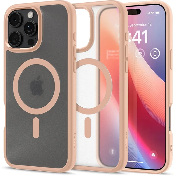 Півпрозорий рожевий чохол Spigen Ultra Hybrid Mag для iPhone 16 Pro у Вінниці