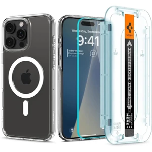 Прозорий білий чохол зі склом Spigen Ultra Hybrid Mag для iPhone 16 Pro Max 8809971230537 - Фото 1