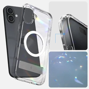 Прозорий білий чохол Spigen Ultra Hybrid S Mag для iPhone 16 - Фото 11