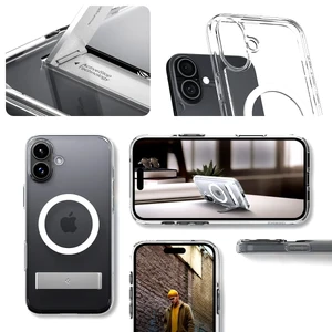 Прозорий білий чохол Spigen Ultra Hybrid S Mag для iPhone 16 - Фото 14
