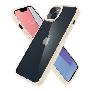 Прозрачный силиконовый чехол Spigen Ultra Hybrid Sand Beige для iPhone 14 | 13 - Фото 2