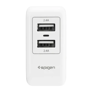 Зарядний пристрій Spigen Wall Charger F202 White + EU адаптер - Фото 2