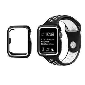 Ремешок + чехол iLoungeMax Sport Band Black | White для Apple Watch 38mm Series 3 | 2 | 1  - Фото 1