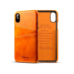 Кожаный чехол с отделениями для карт iLoungeMax Sutent Orange для iPhone X | XS - Фото 2