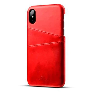 Кожаный чехол с отделениями для карт iLoungeMax Sutent Red для iPhone X | XS  - Фото 1