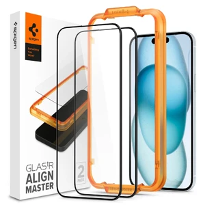 Захисне скло з рамкою для поклейки Spigen AlignMaster GLAS.tR для iPhone 16 | 15 (2 шт.)