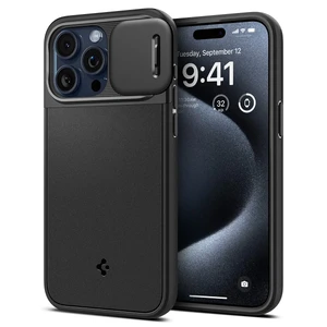 Протиуданий чохол зі шторкою для камери Spigen Optik Armor (MagFit) Black для iPhone 15 Pro - Фото 2
