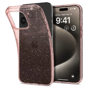 Прозорий чохол Spigen Liquid Crystal Glitter Rose Quartz для iPhone 15 Pro Max ACS06560 - Фото 1