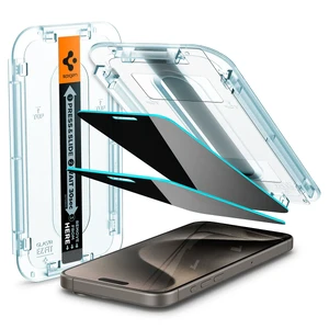 Захисне скло антишпигун з рамкою для поклейки Spigen EZ FIT GLAS.tR Privacy для iPhone 15 Pro Max (2 шт.)