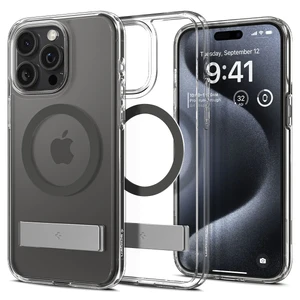 Прозрачный чехол с подставкой Spigen Ultra Hybrid S (MagFit) Graphite для iPhone 15 Pro ACS06723 - Фото 1