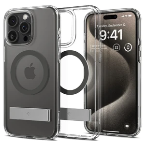 Прозрачный чехол с подставкой Spigen Ultra Hybrid S (MagFit) Graphite для iPhone 15 Pro Max ACS06584 - Фото 1