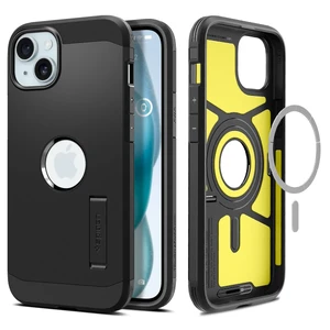 Противоударный чехол с подставкой Spigen Tough Armor (MagFit) Black для iPhone 15 Plus ACS06669 - Фото 1