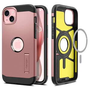 Протиударний чохол з підставкою Spigen Tough Armor (MagFit) Rose Gold для iPhone 15 ACS06813 - Фото 1