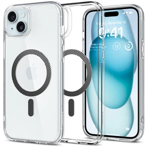 Прозорий чохол з MagSafe Spigen Ultra Hybrid (MagFit) Carbon Fiber для iPhone 15 ACS06805 - Фото 1
