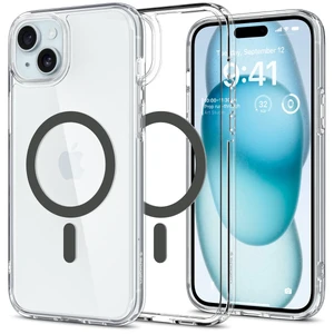 Прозорий чохол з MagSafe Spigen Ultra Hybrid (MagFit) Graphite для iPhone 15 ACS06804 - Фото 1