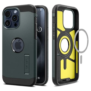 Протиударний чохол з підставкою Spigen Tough Armor (MagFit) Abyss Green для iPhone 15 Pro ACS06735 - Фото 1