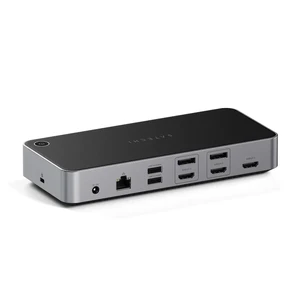 Док-станция 13-в-1 USB-C Satechi Triple 4K Docking Station с поддержкой 3 мониторов 4K портами 100W PD, 2 DisplayPort, 3 HDMI, 4 USB-C, USB-A, Ethernet, AUX для iPad | MacBook | Windows - Фото 2