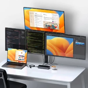 Док-станция 13-в-1 USB-C Satechi Triple 4K Docking Station с поддержкой 3 мониторов 4K портами 100W PD, 2 DisplayPort, 3 HDMI, 4 USB-C, USB-A, Ethernet, AUX для iPad | MacBook | Windows - Фото 9