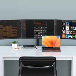 Док-станция 13-в-1 USB-C Satechi Triple 4K Docking Station с поддержкой 3 мониторов 4K портами 100W PD, 2 DisplayPort, 3 HDMI, 4 USB-C, USB-A, Ethernet, AUX для iPad | MacBook | Windows - Фото 8