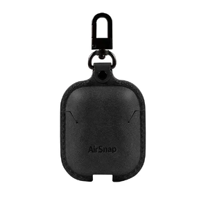 Кожаный чехол с карабином Twelve South AirSnap Black для Apple AirPods - Фото 2