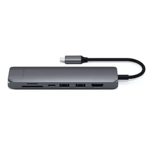 Хаб Satechi USB-C Slim Multi-Port Erhernet Adapter 4K Space Gray для iPad | MacBook - Фото 3