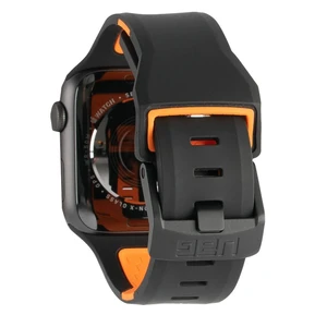 Силіконовий ремінець UAG Civilian Silicone Black | Orange для Apple Watch 44mm SE | 6 | 5 | 4 - Фото 2