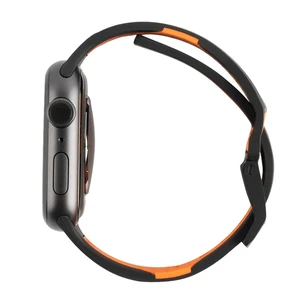 Силіконовий ремінець UAG Civilian Silicone Black | Orange для Apple Watch 44mm SE | 6 | 5 | 4 - Фото 3