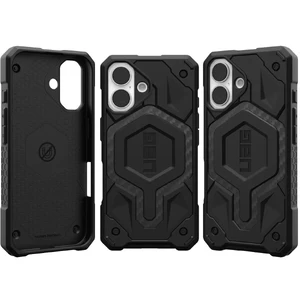 Черный чехол с углеродным волокном Urban Armor Gear Monarch Pro MagSafe для iPhone 16 - Фото 9