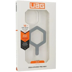 Прозрачный серебряный чехол Urban Armor Gear Plyo Mag для iPhone 16 Pro Max - Фото 10
