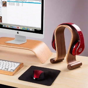 Универсальная деревянная подставка SAMDI Black Walnut для наушников - Фото 6