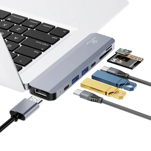 Хаб (адаптер) oneLounge для MacBook 1Drive Pro 7-in-2 Thunderbolt 3 USB Type-C to HDMI | 2 х USB 3.0 | SD | MicroSD | PD 100W - Фото 2