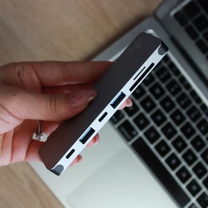 Хаб (адаптер) oneLounge для MacBook 1Drive Pro 7-in-2 Thunderbolt 3 USB Type-C to HDMI | 2 х USB 3.0 | SD | MicroSD | PD 100W - Фото 3