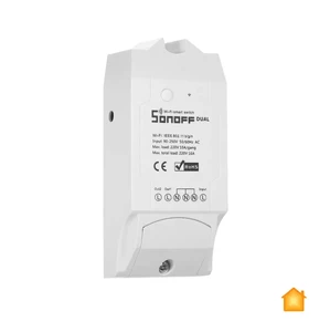 Беспроводное двухканальное Wi-Fi реле Sonoff HomeKit Dual R2  - Фото 1