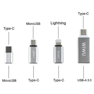 Набір адаптерів WIWU OTG (4 Pack) Grey - Фото 2
