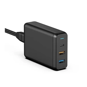 Швидке зарядний пристрій Wiwu Power Turbo 4 in 1 Charger Dual USB-C PD 75W (US) + EU адаптер