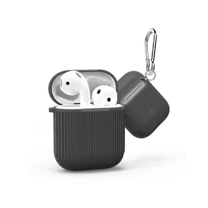 Чохол з карабіном Wiwu Vertical Stripe Gray для AirPods