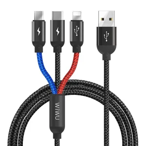Кабель WIWU YZ-102 USB to Lightning | Type-C | Micro-USB 1.2m