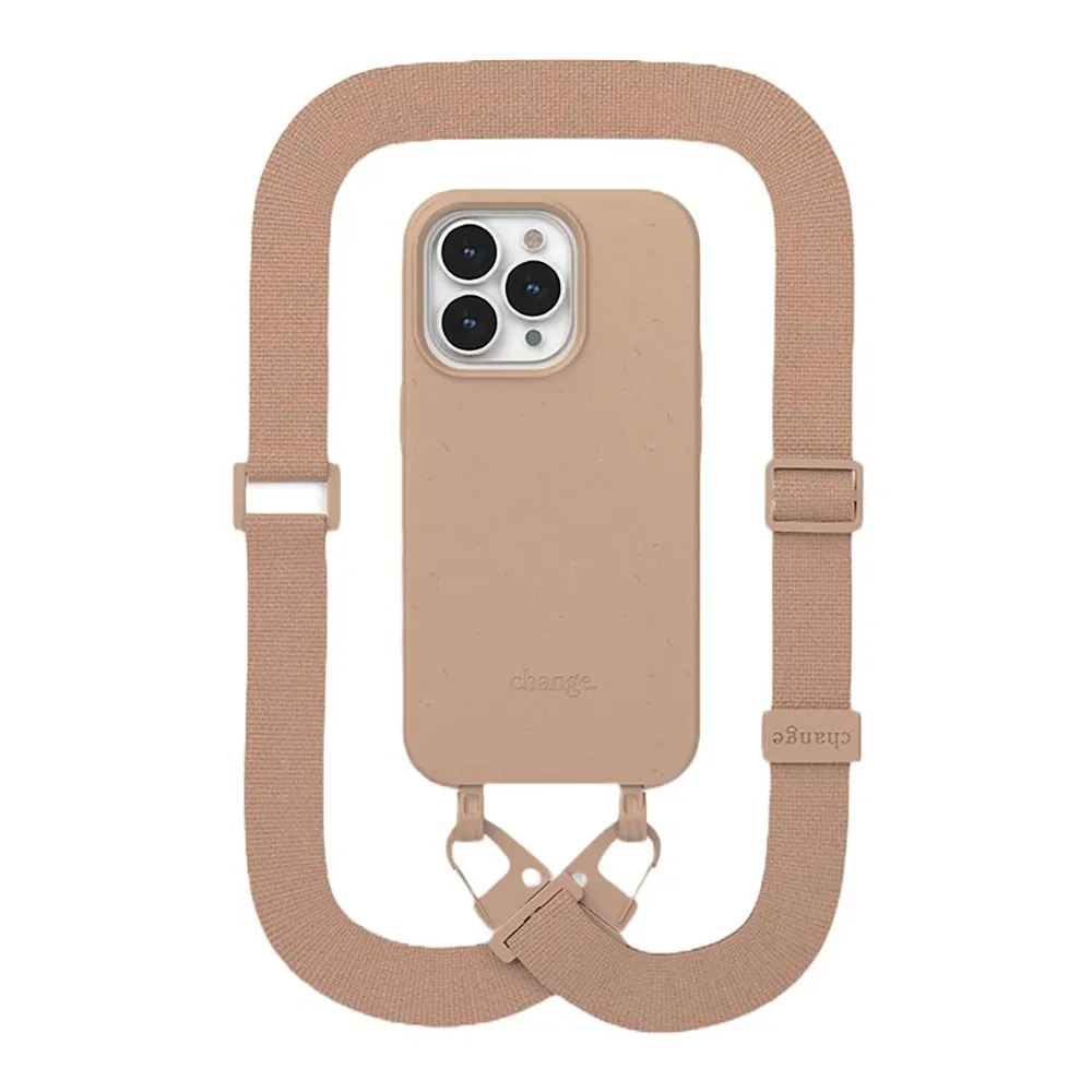 Еко-чохол з ремінцем Woodcessories Case with Strap Taupe Brown для iPhone 14 Pro Max