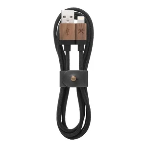 Нейлоновий кабель з натурального дерева Woodcessories EcoCable Lightning to USB Black 1.2m