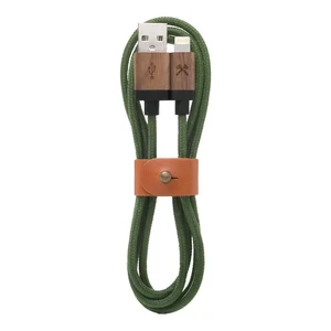 Нейлоновий кабель з натурального дерева Woodcessories EcoCable Lightning to USB Green 1.2m